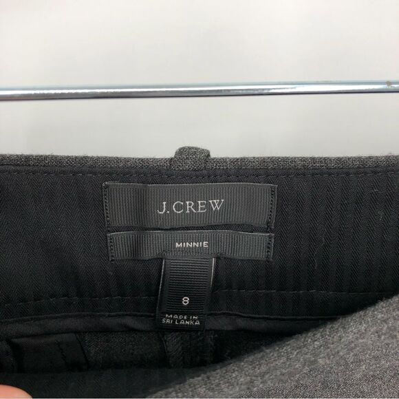 J. Crew Minnie Pants Womens 8 Gray Wool Bi Stretch Dressy Casual Ankle - Picture 3 of 8